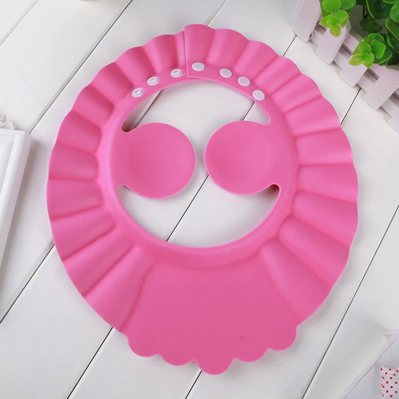 Pink Кепка для шампуня, Прочный детский козырек для ванной, регулируемая детская шапочка для душа, защита глаз, водонепроницаемая защита от брызг, защита для мытья волос для младенцев - Цвет: Pink