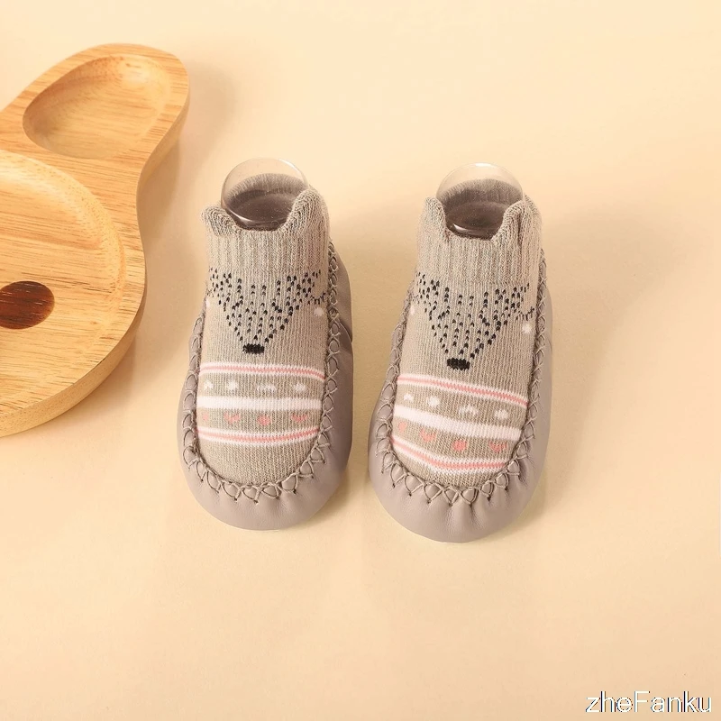 

Fashion Baby Socks With Rubber Soles Infant Sock Newborn Autumn Winter Children Floor Socks Shoes Anti Slip Soft Sole Sock 0-32M