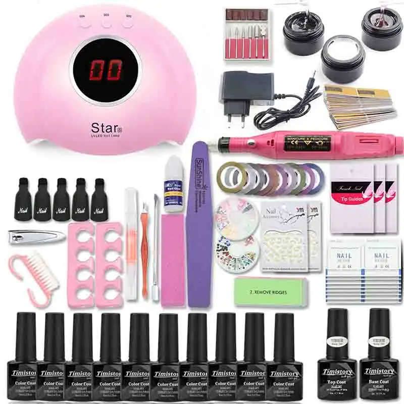 УФ лампа для ногтей маникюрный набор выберите 10 видов цветов Гель лак базовое