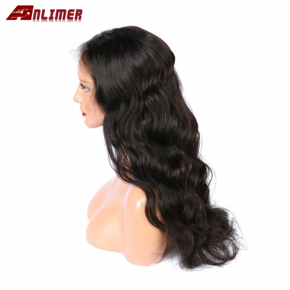 Anlimer бразильские волнистые кружевные передние человеческие волосы парики для