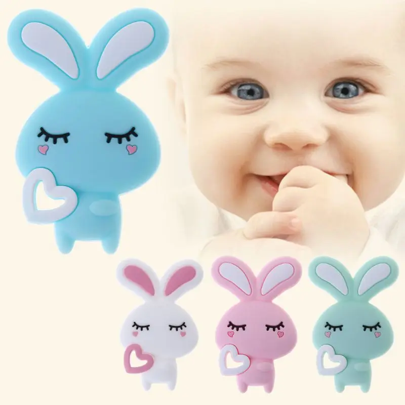 Детская соска Прорезыватель успокаивающий для мальчиков и девочек милый кролик