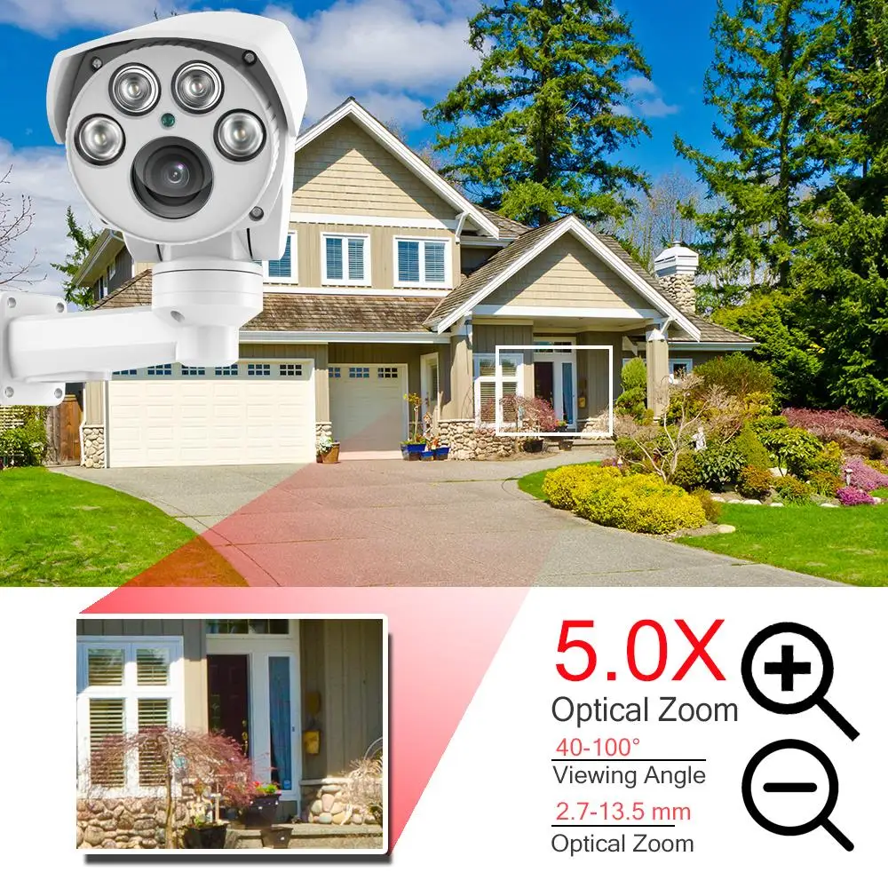 ViewEye 1080P/5MP PTZ AHD камера 5X ZOOM Мини скоростная цилиндрическая Sony IMX335 Max 50M IR