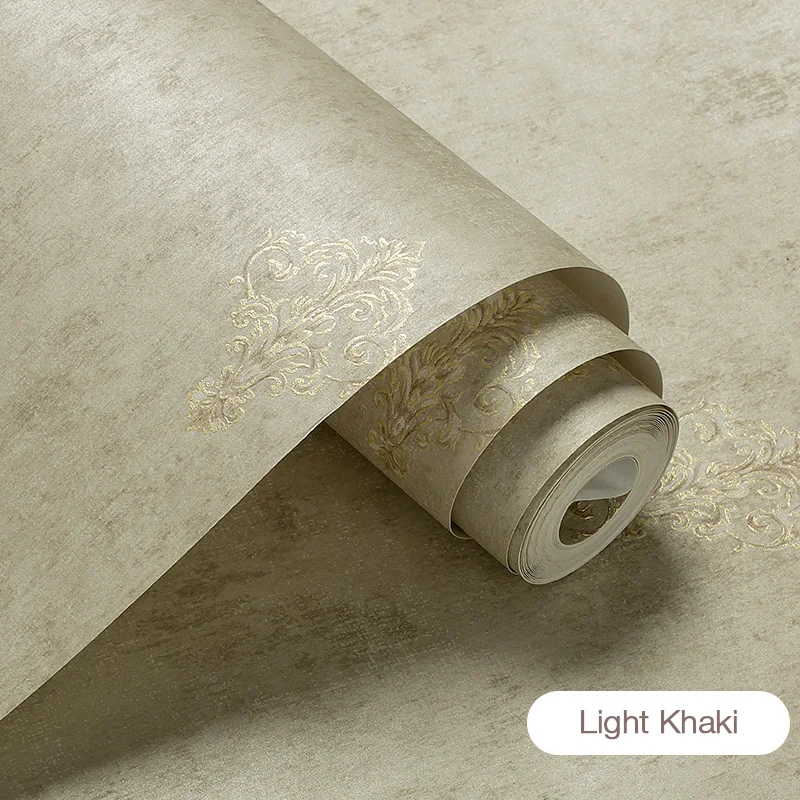 

American country retro plain fabric three-dimensional European-style small flower wallpaper bedroom TV background wall paper