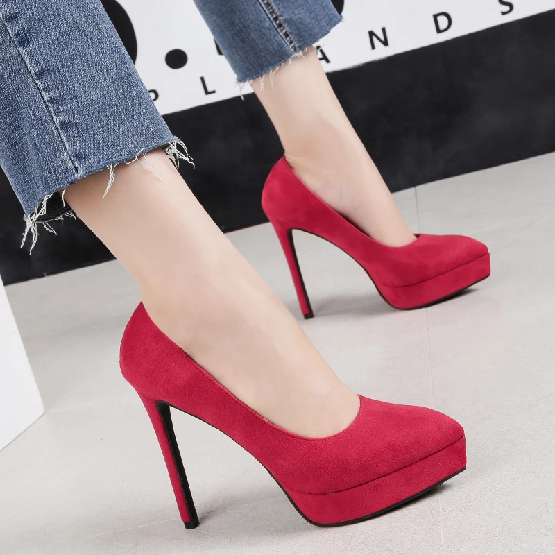 

sexy platform heels Shallow Mouth Single Shoes Black Work Shoes High Heels Red Wedding Shoes Party Dress Pumps Womens Shoes