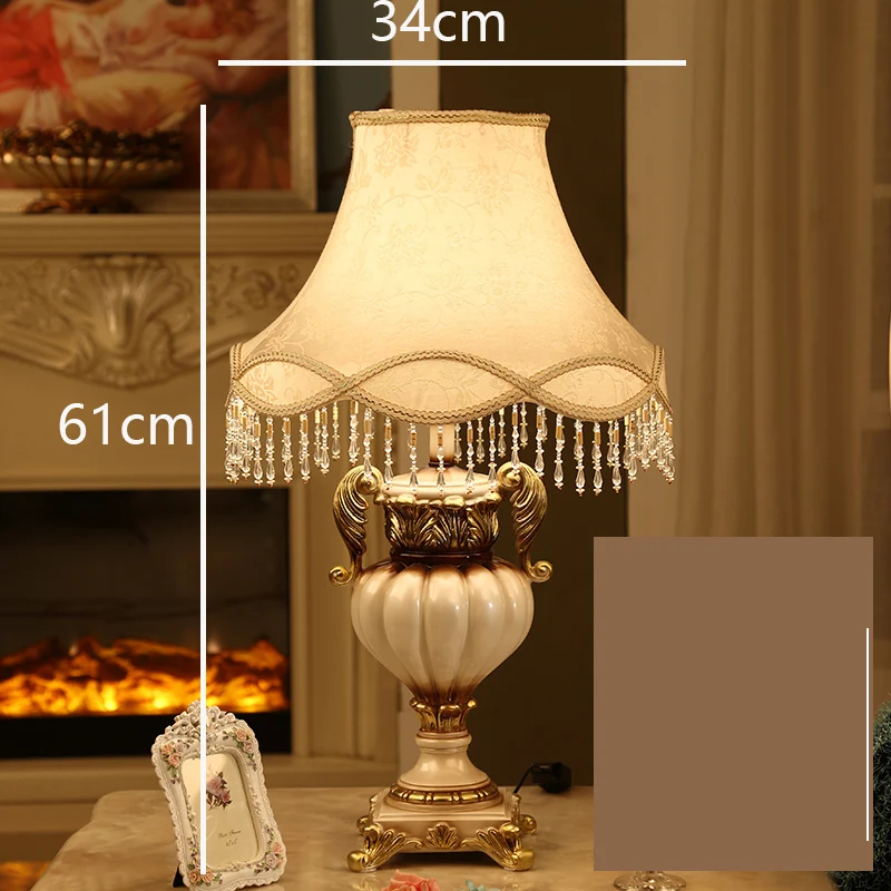 61cm High A Model Роскошная настольная лампа в ретро-стиле из коричневой и белой смолы, роскошная прикроватная лампа для спальни, скульптура из смолы, E27, декоративная лампа, Abajur Led - Цвет абажура: 61cm High A Model