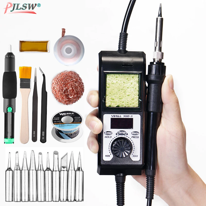 Портативная паяльная станция 908D II цифровой термостат Электрический паяльник