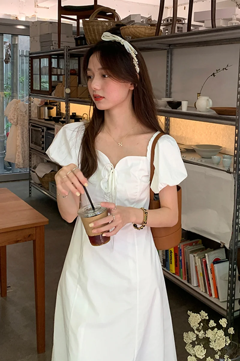 Темпераментное нежное платье женское Бандажное корейское тонкое облегающее