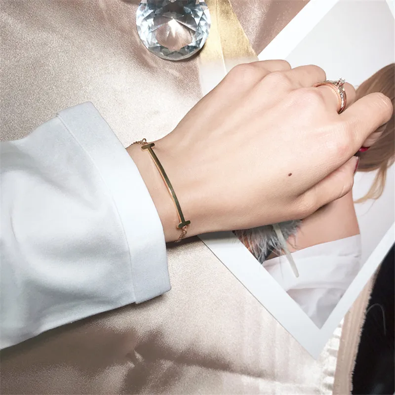 YUN RUO модный розовый Золотой Классический смайлик браслет женщина подарок на день