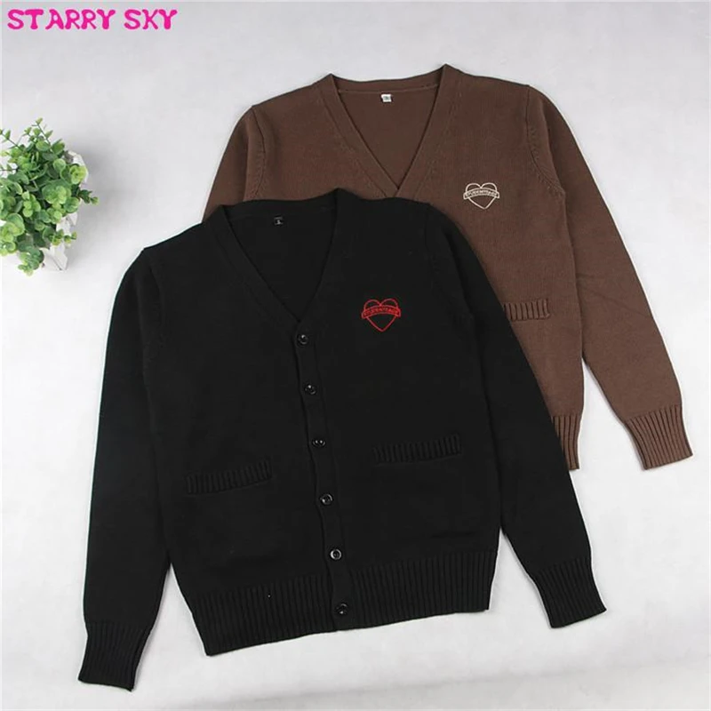 

New Autumn Winter Japanese Cardigan Long Sleeve Thickening Students Uniform Embroidery Jk Cos Girls Women High School Sweaters
