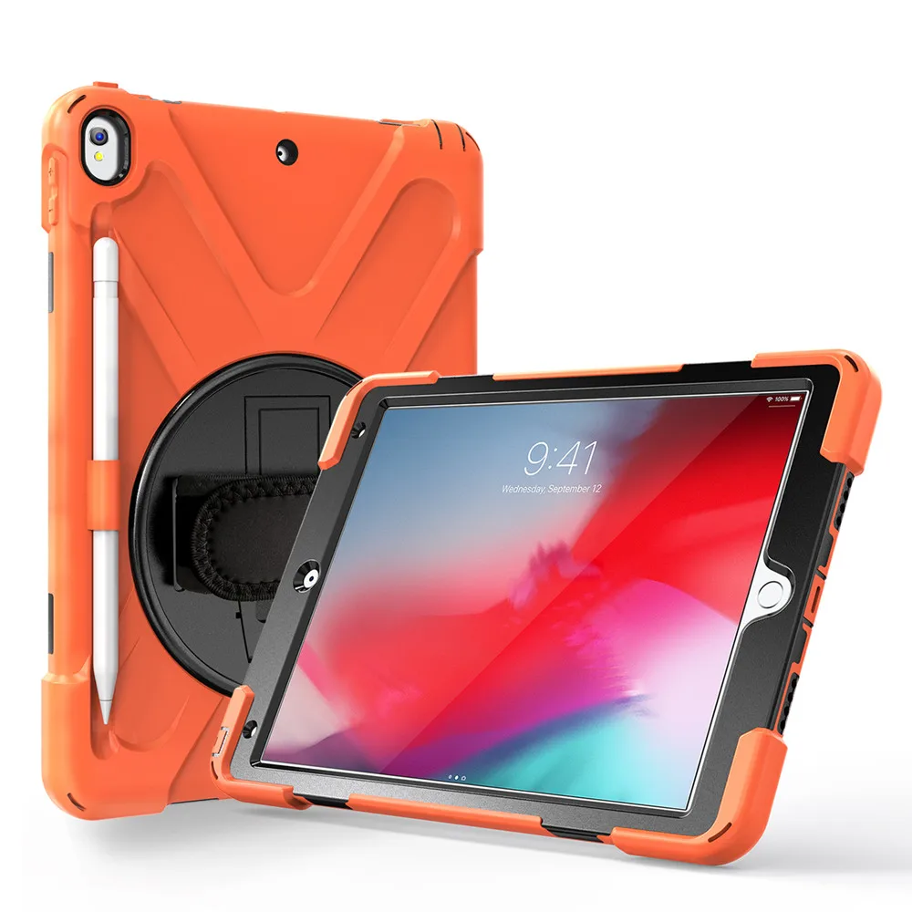 

360 Rotating Armor Shockproof For Apple iPad Air 3 10.5 A2152 A2123 A2153 A2154 2019 Cover Coque Funda Hand Shoulder Strap Stand