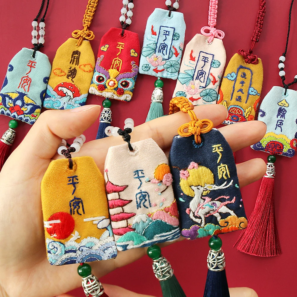 Chinese Best Wishes DIY Embroidery Amulet Handcraft Needlework Cross Stitch Kit Cotton Cartoon Talisman Gifts For Family Friends | Дом и сад