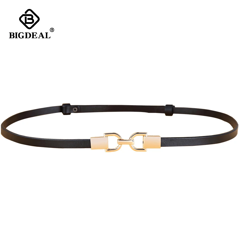 Модный тонкий эластичный пояс из натуральной кожи для женщин платья