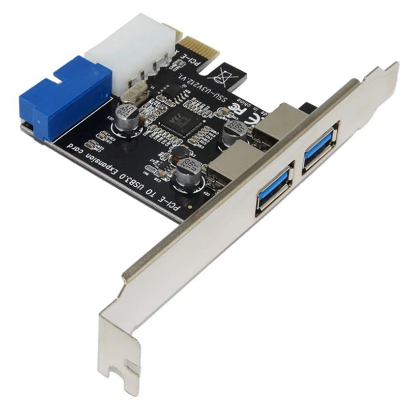

2 Ports PCI Express USB 3.0 Front Panel with Control Card Adapter 4Pin 20 Pin