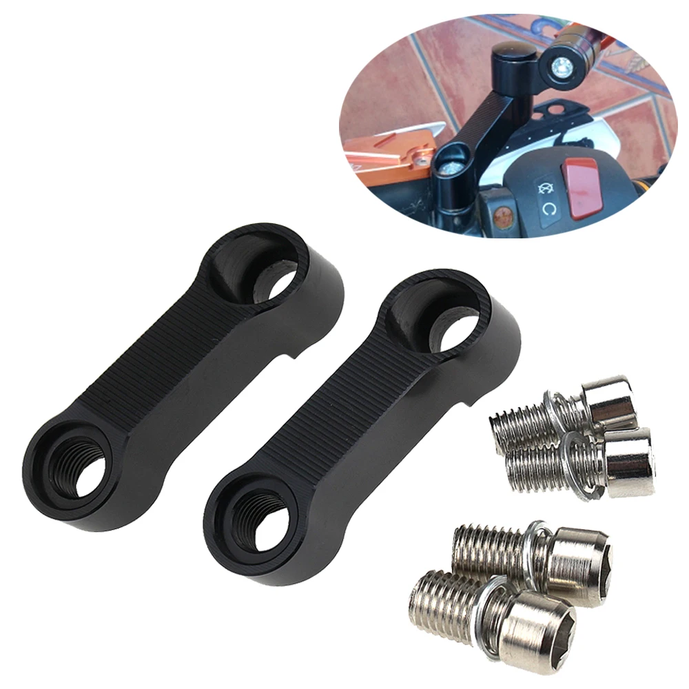 

10mm X 1.25mm Pitch Right Left Thread CNC Universal Aluminum Motorcycle Mirror Mount Riser Extender Adapter Moto M10 Accessories