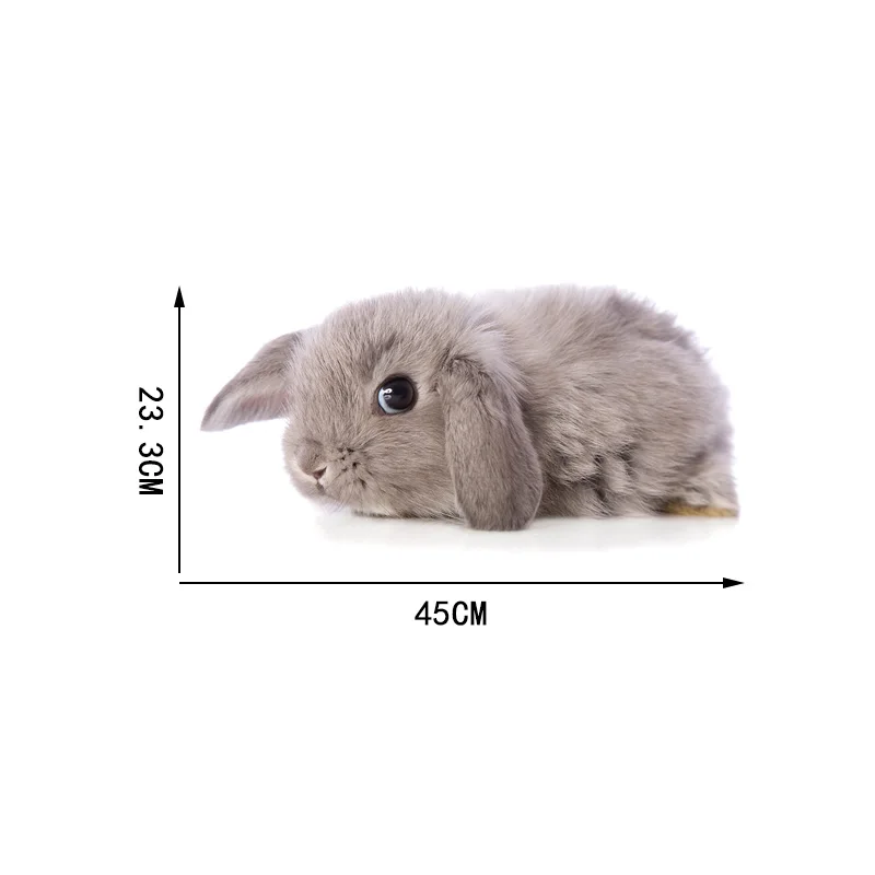 

YOJA 4523.3CM Cute Gray Bunny Aniaml Home Decoration Decals Kids Room Wall Cartoon Stickers 8WS0121