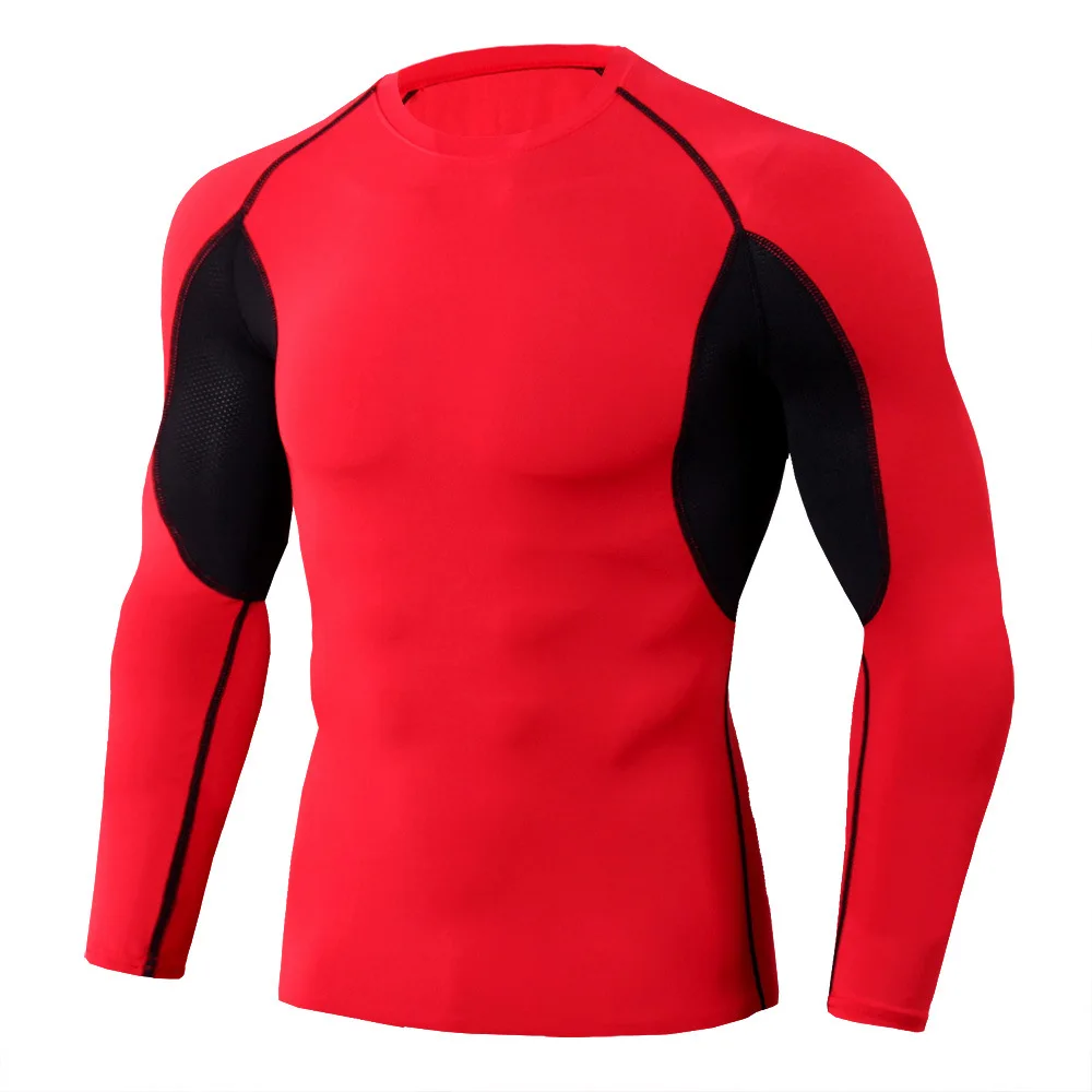 

Fall/winter men's tight-fitting fitness sports running training T-shirt Elastic quick-drying round neck men's T-shirt
