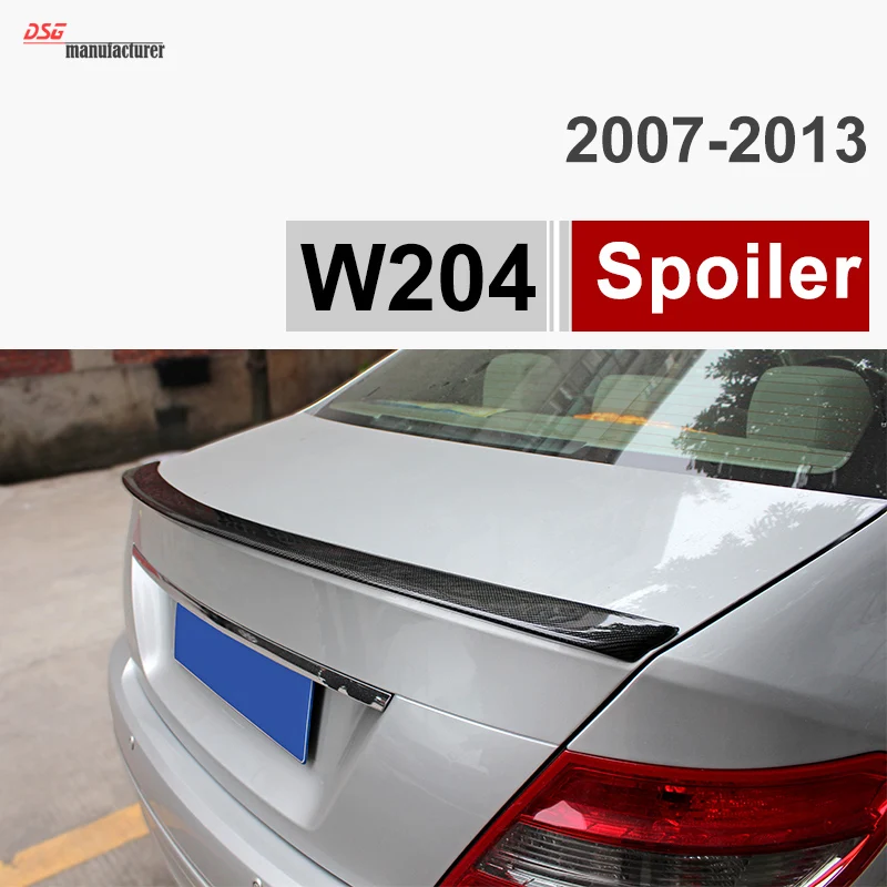 W204 спойлер для багажника из углеродного волокна крыло автомобиля Benz C Class Sedan C180 C200