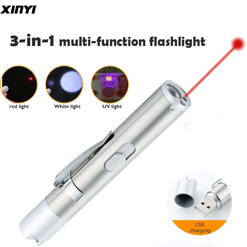 Светодиодная мини-вспышка 3 в 1 мощный водонепроницаемый светодиодный фонарь с