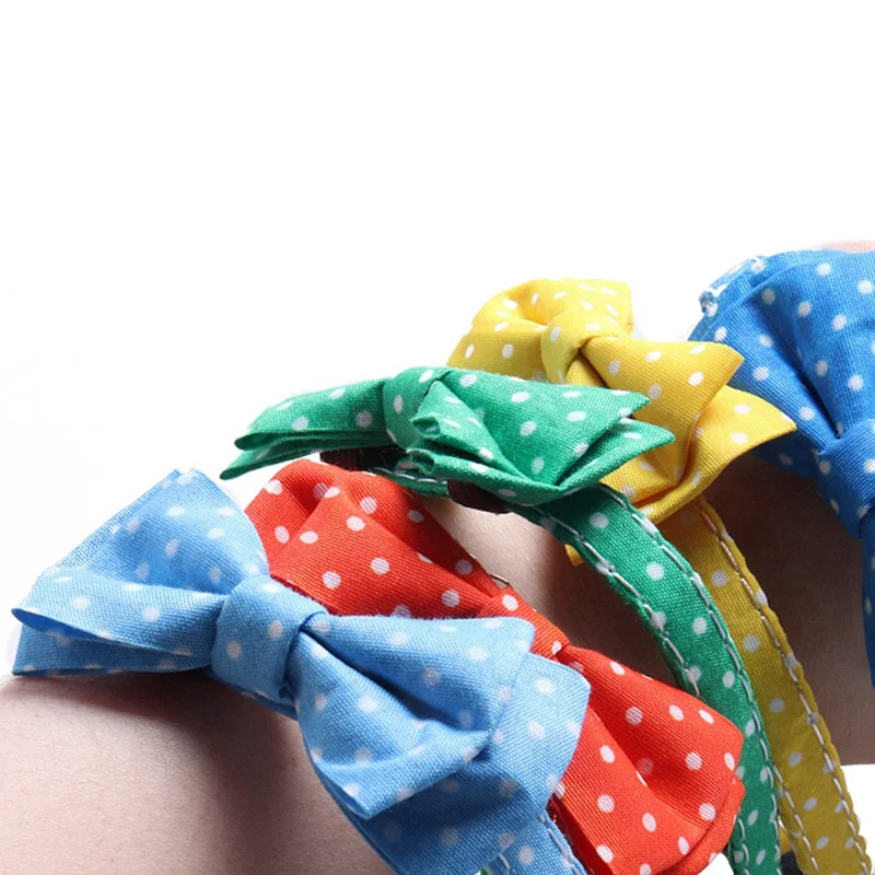 

Cute Dot Cat Collar With Bowknot Bells Adjustable Pets Neck Ornament Pet Necklace Cat Accessories