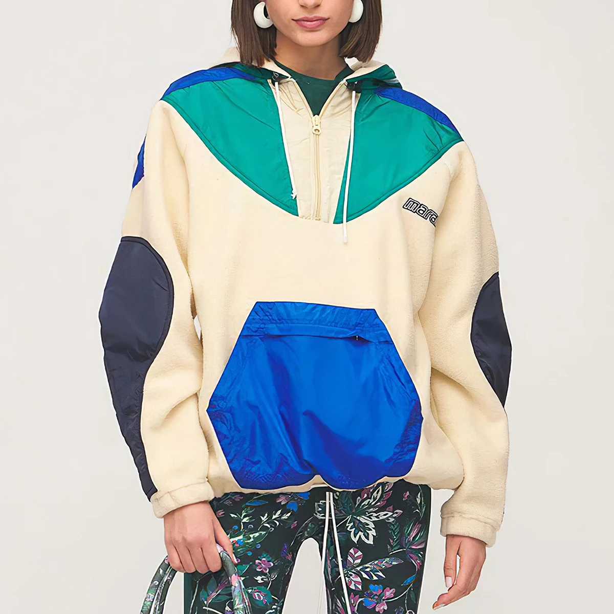 

Толстовка Женская с вышивкой, пиратский хиппи, на молнии, пуловер с капюшоном, повседневный винтажный свитшот, на осень-зиму