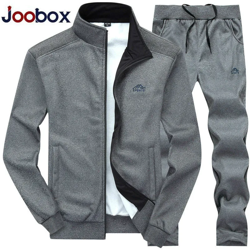 New Men Tracksuit Solid Color Sportswear 2019 Autumn Men's Jacket + Pants Male Sweatshirt Casual 2 Piece Sets | Мужская одежда