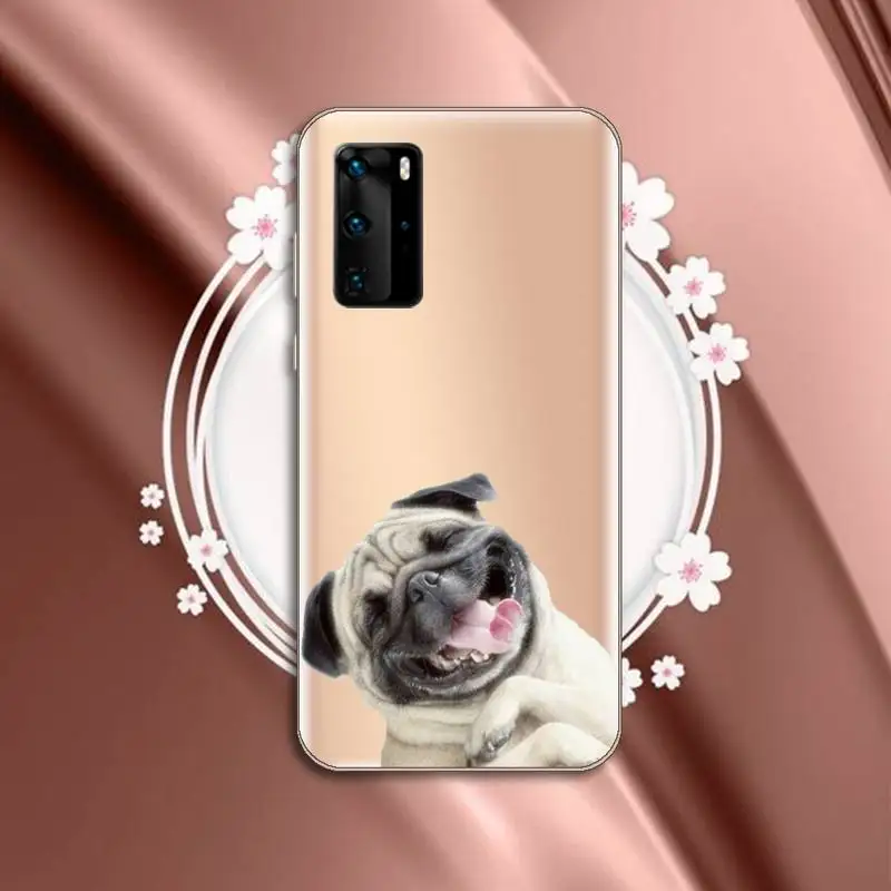 

Pug Dog French Bulldog Phone Case Transparent for Huawei P honor 8 10i 20 30 40 smart 2019