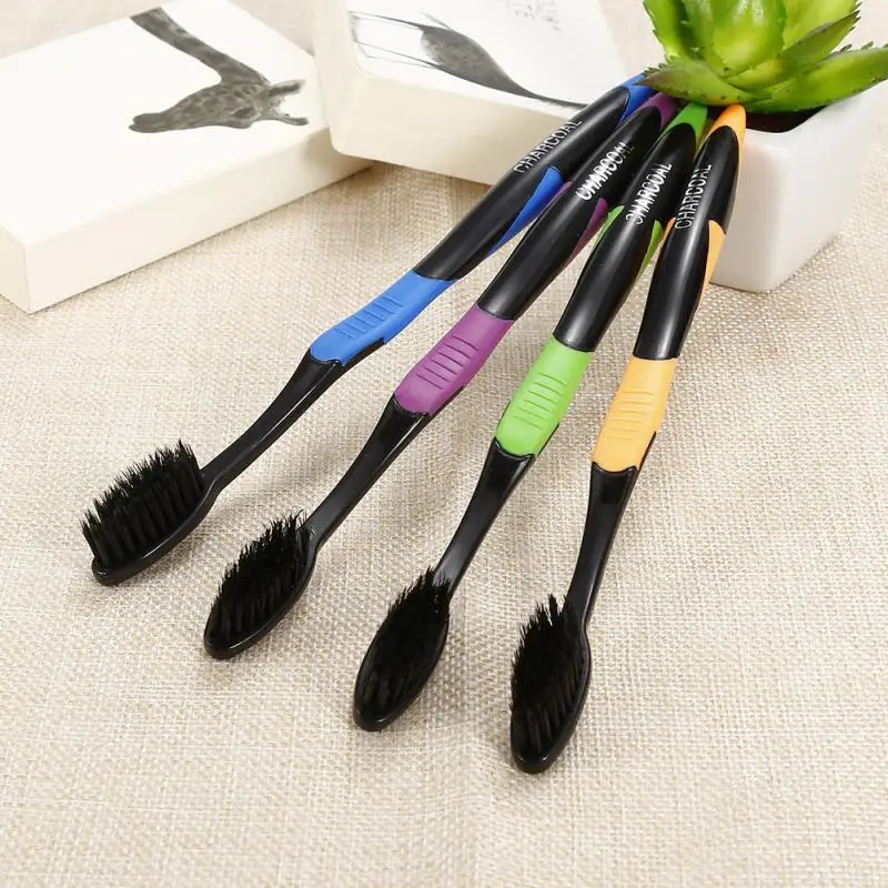 4 шт. бамбуковые зубные щётки с угольным напылением|Зубные щетки| |