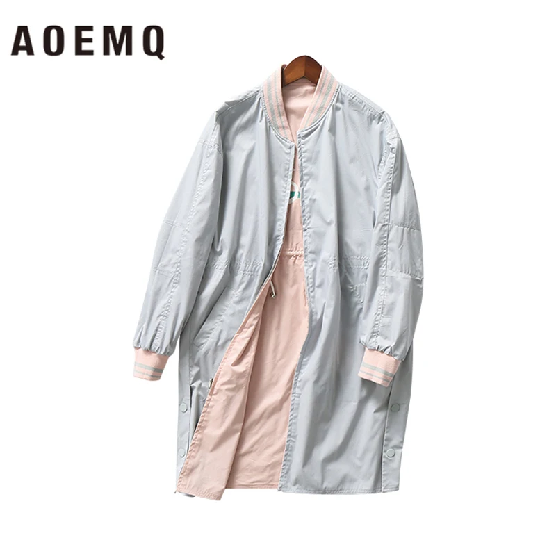AOEMQ модное пальто в стиле пэчворк цветное хип-хоп Highstreet на молнии регулируемая