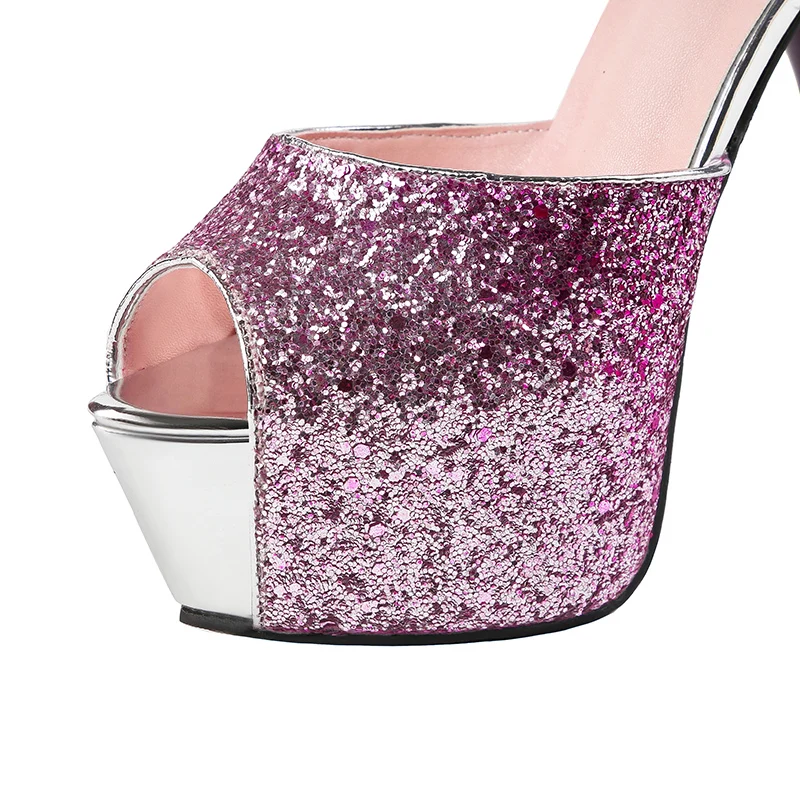 2019 г. женские летние блестящие роскошные босоножки на высоком каблуке 14 см и