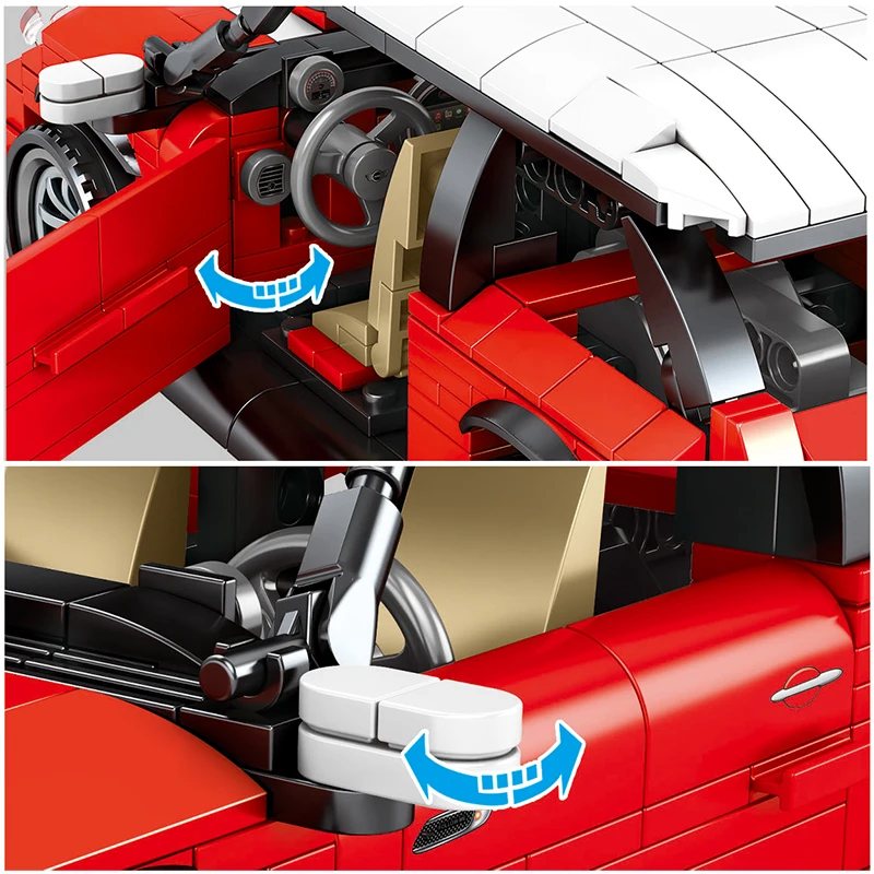 2021 Новый создатель Mini Cooper Жук оттягиваемая назад машина строительные блоки для