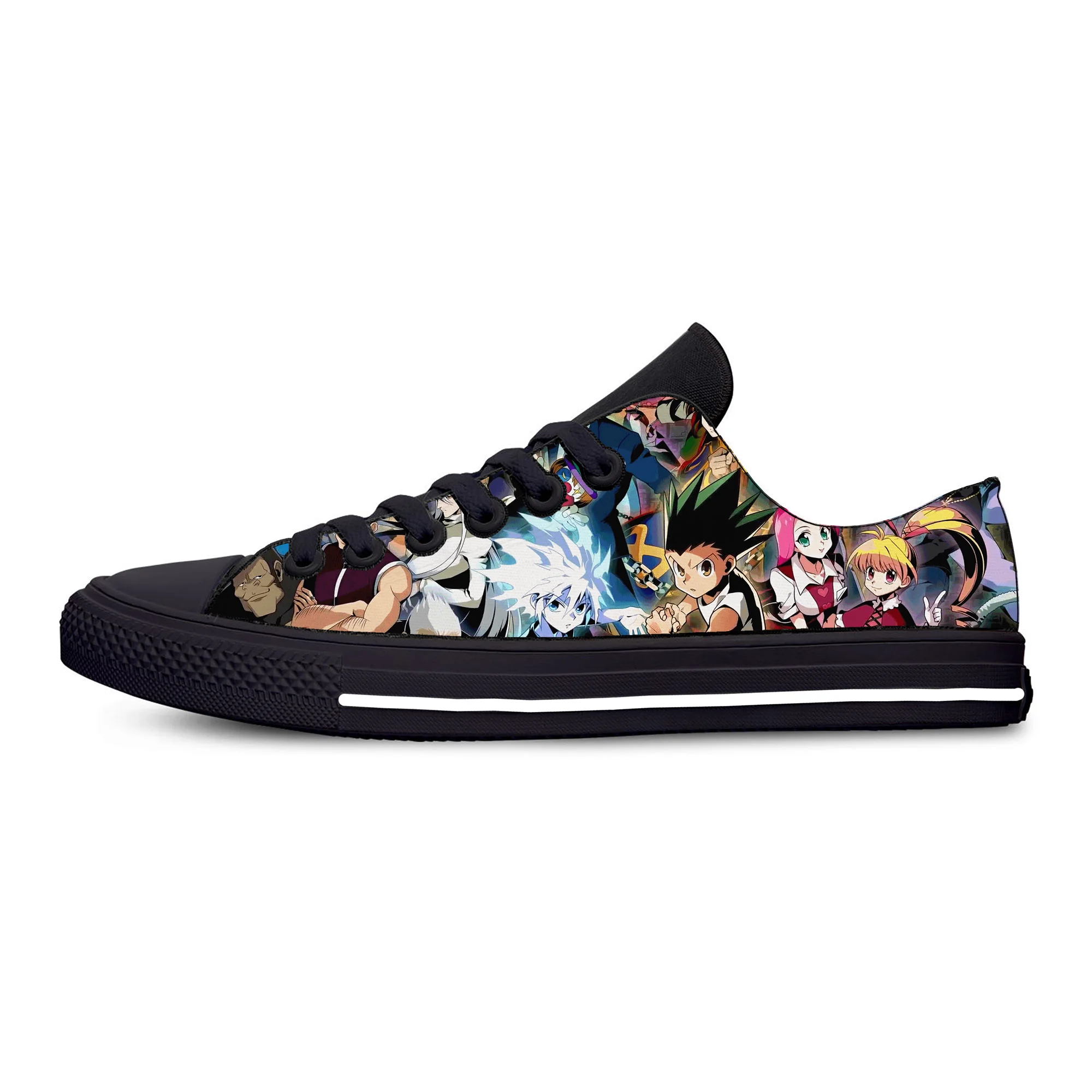 Japanese Anime Manga Hunter X Hunter Killua Zoldyck Casual Cloth Shoes Low Top Breathable Lightweight Print Men Women Sneakers