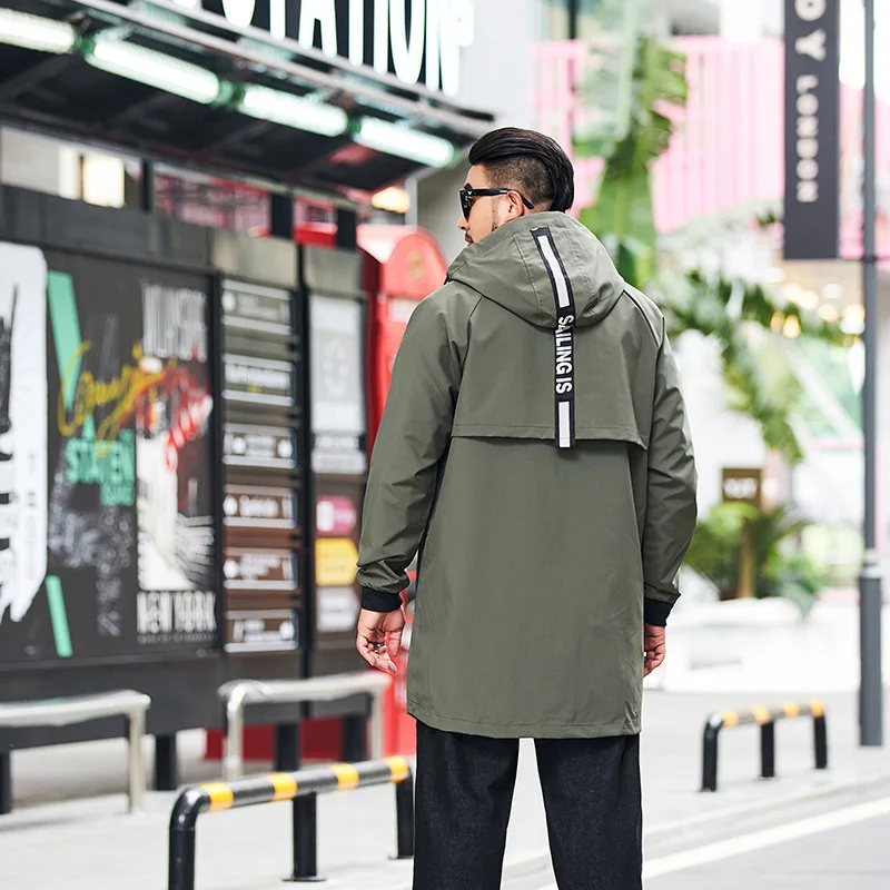 2019 осенне-зимние модели мужские куртки большого размера с длинным разрезом