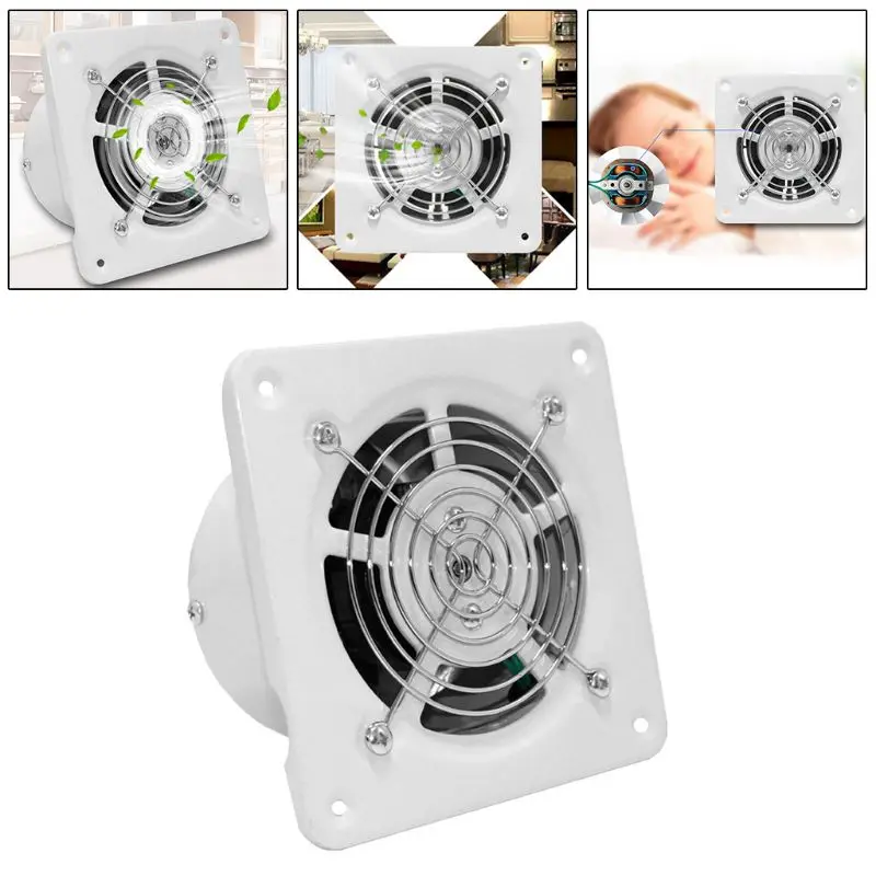 

4 Inch Extractor Exhaust Fan Quiet Air Ventilation Fans 25W Wall Window Ventilator for Toilet Bathroom Kitchen Room Use