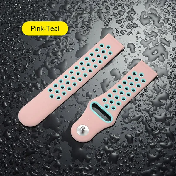 Pink Teal UEBN 22 мм 20 мм силиконовый сменный дышащий ремешок для часов Garmin Vivoactive 3 samsung gear S2 S3 спортивные ремешки для часов - Цвет ремешка: Pink Teal