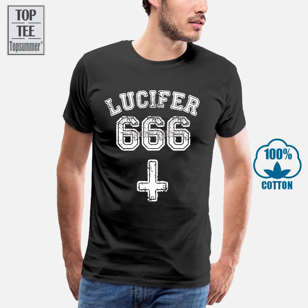

Men'S Lucifer 666 Black O-Neck T Shirt Women