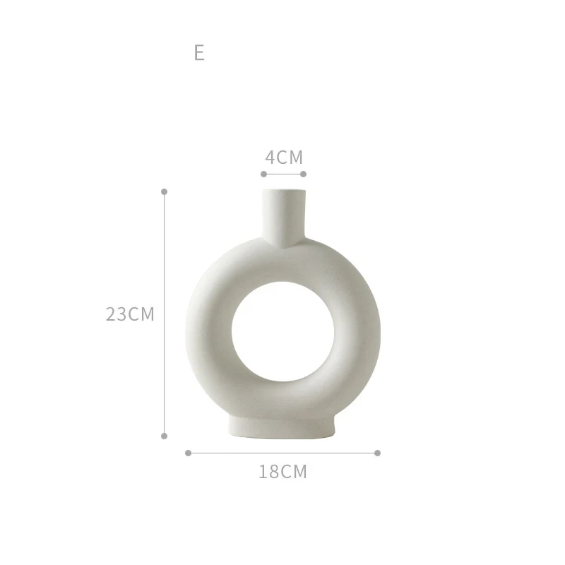 Простая керамическая ваза для украшения дома белая декоративная цветов в