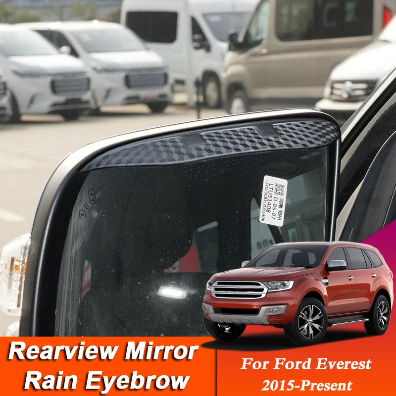 

Car-styling For Ford Everest 2015-Present Carbon Fiber Rearview Mirror Eyebrow Rain Shield Anti-rain Cover External Accessory