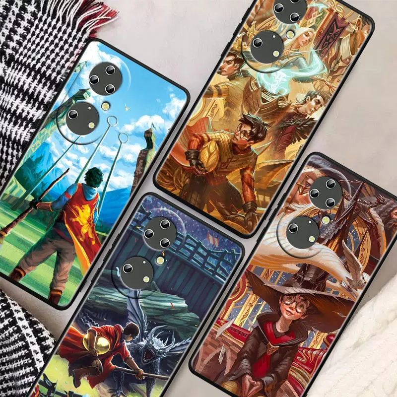 

Magic boy Harries Soft Silicone Shockproof Black Phone Cover For Huawei P30 Pro P40 Lite P20 P50 5G P10 Plus Case