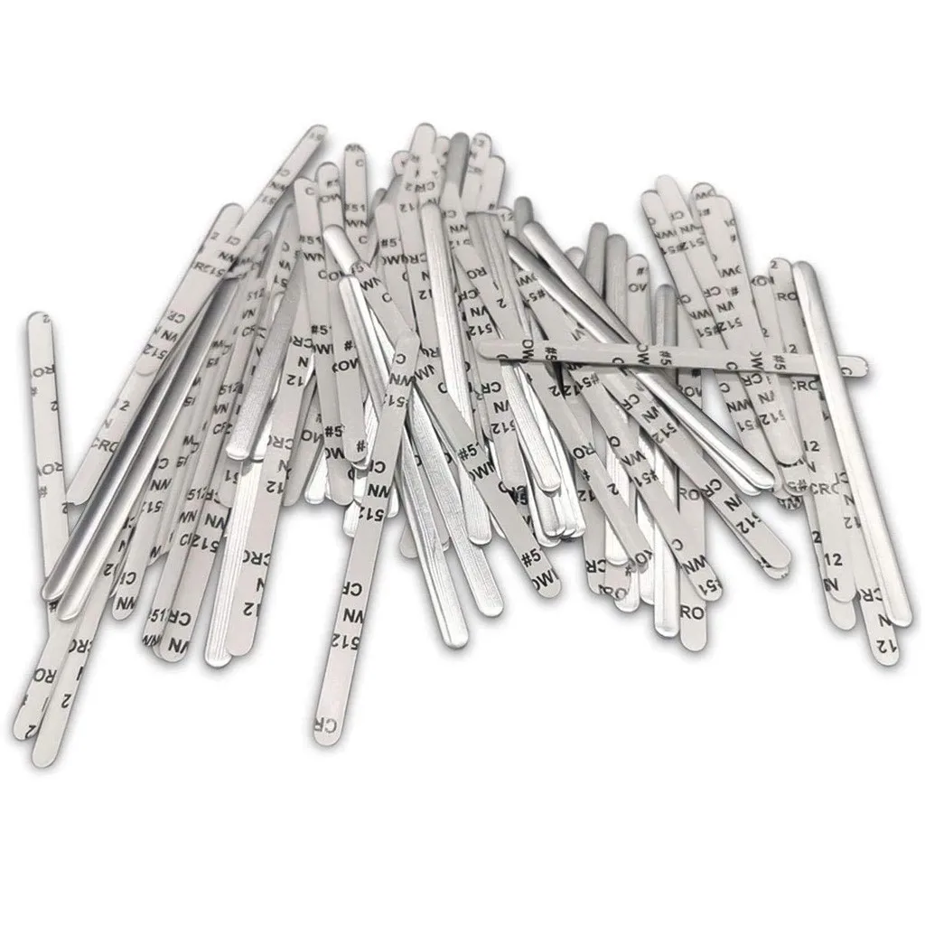 

200pcs/lot Metal Wire Aluminum Deformable Mask Nose Strips Nose Bridge Nose Clip With Adhesive Back Diy Mask Material New Hot