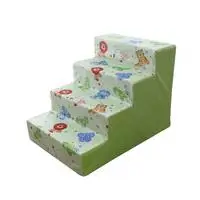 Green Zoo 4 layers Удобная лестница для собак, губка, лестница, легко удаляемая, моющиеся шаги для лазания домашних животных, маленькая собака, кошка, скалолазание, диван или кровать - Цвет: Green Zoo 4 layers
