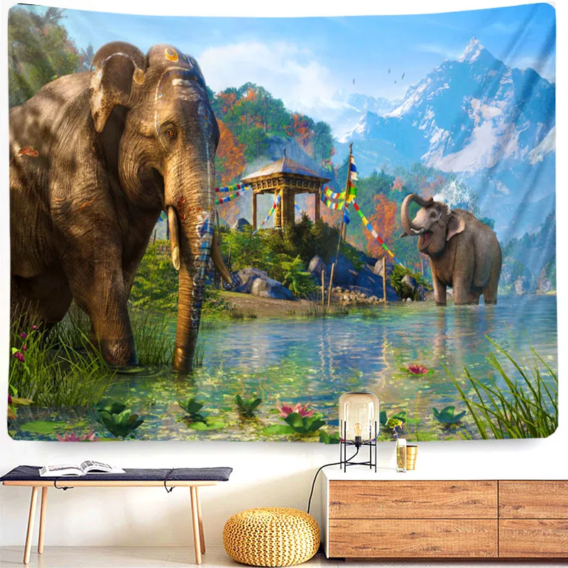 tapestry elephant decor tpsychedelic boho mandalas fabric indie room shabby chic home macrame for wall pared wholesale Sale | Дом и сад