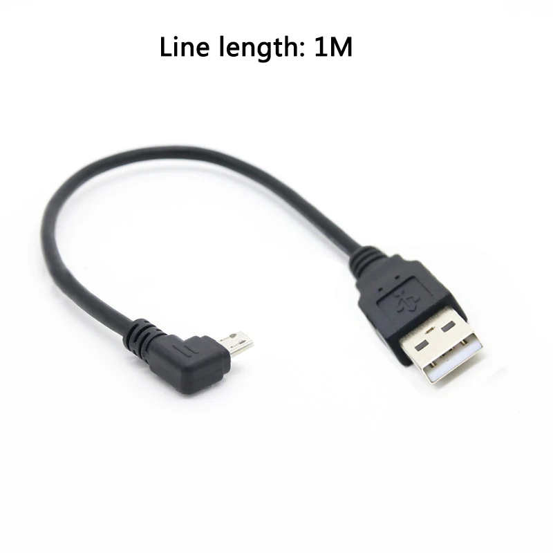 USB 2,0 штекер для мини-usb B Тип 5pin 90 градусов прямоугольный Мужской кабель для передачи данных 0,25 м/0,5 м/1 м/1,5 м