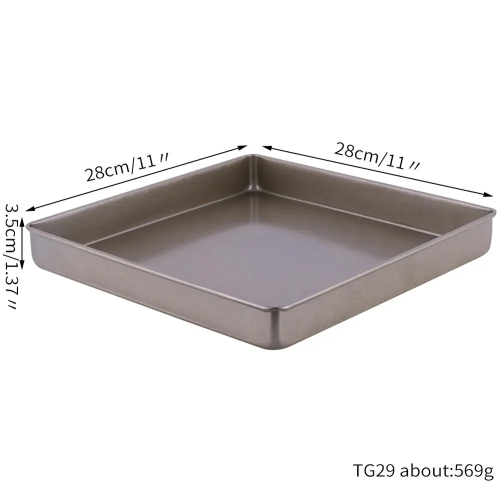 

Non-Stick 11 Inch Square Cake Baking Pan Carbon Steel Tray Pie Pizza Bread Cake Mold Bakeware Tools