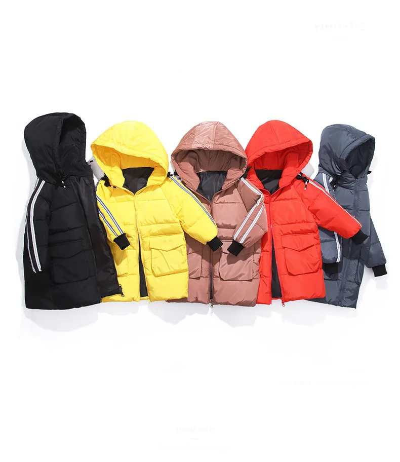 Детские зимние Пуховые хлопковые куртки для мальчиков и девочек куртка зимний
