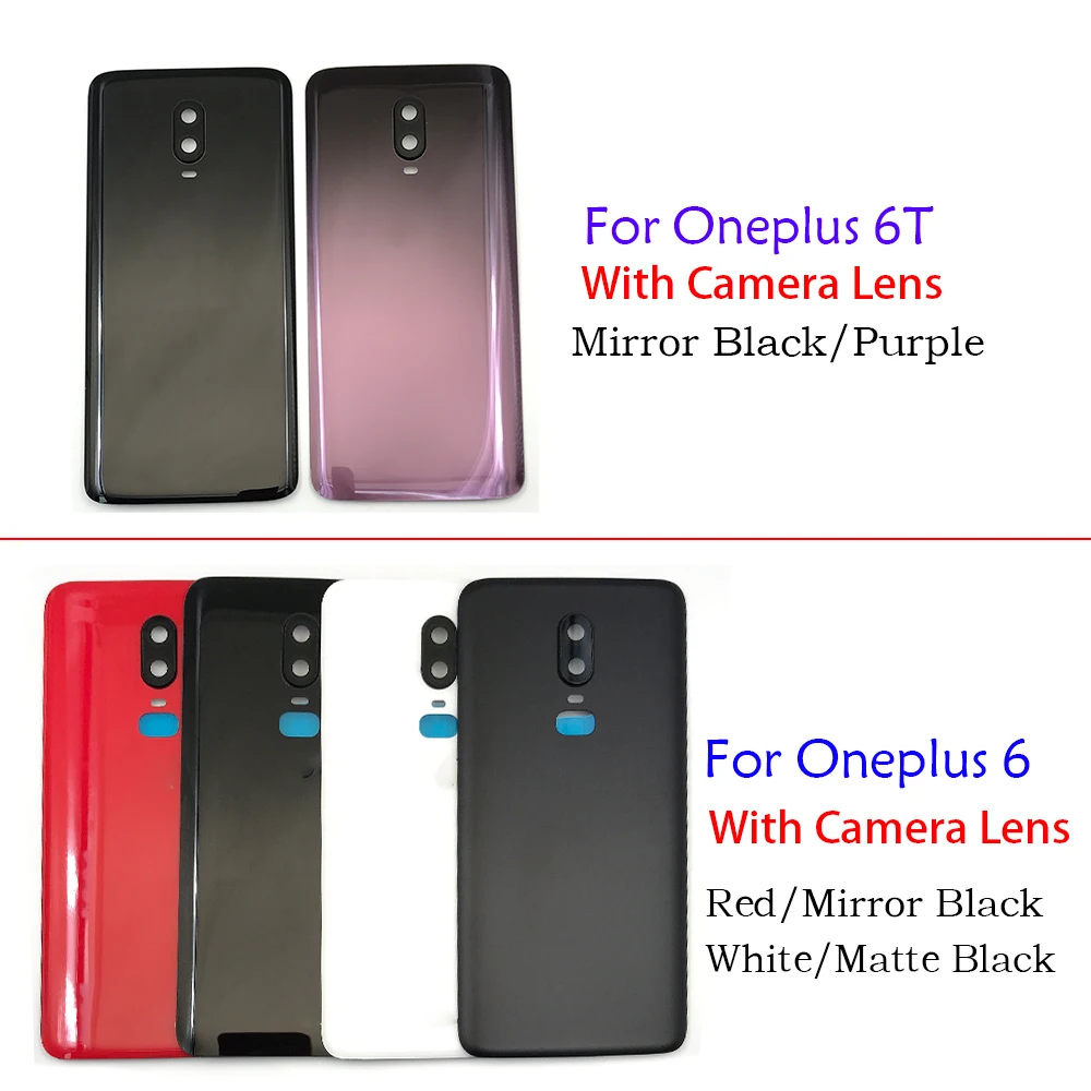 

Стеклянная задняя крышка батарейного отсека для OnePlus 6 6T, Крышка батарейного отсека 1 + 6T, запасные части для объектива камеры