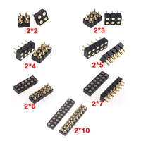 2 pcs contact pad 2 54 mm grid pitch 4 6 8 10 12 14 20 pin female 3 0mm height target connector spring pogo header dip dual row