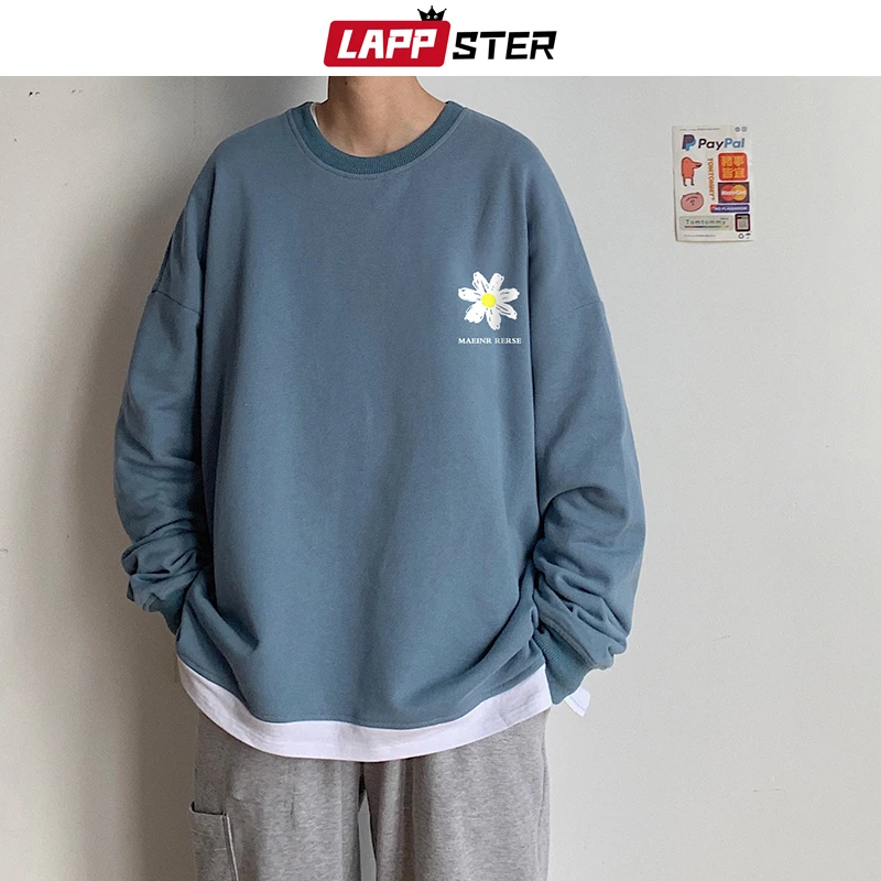 LAPPSTER мужская Японская уличная одежда с буквенным принтом толстовки 2019 пуловер