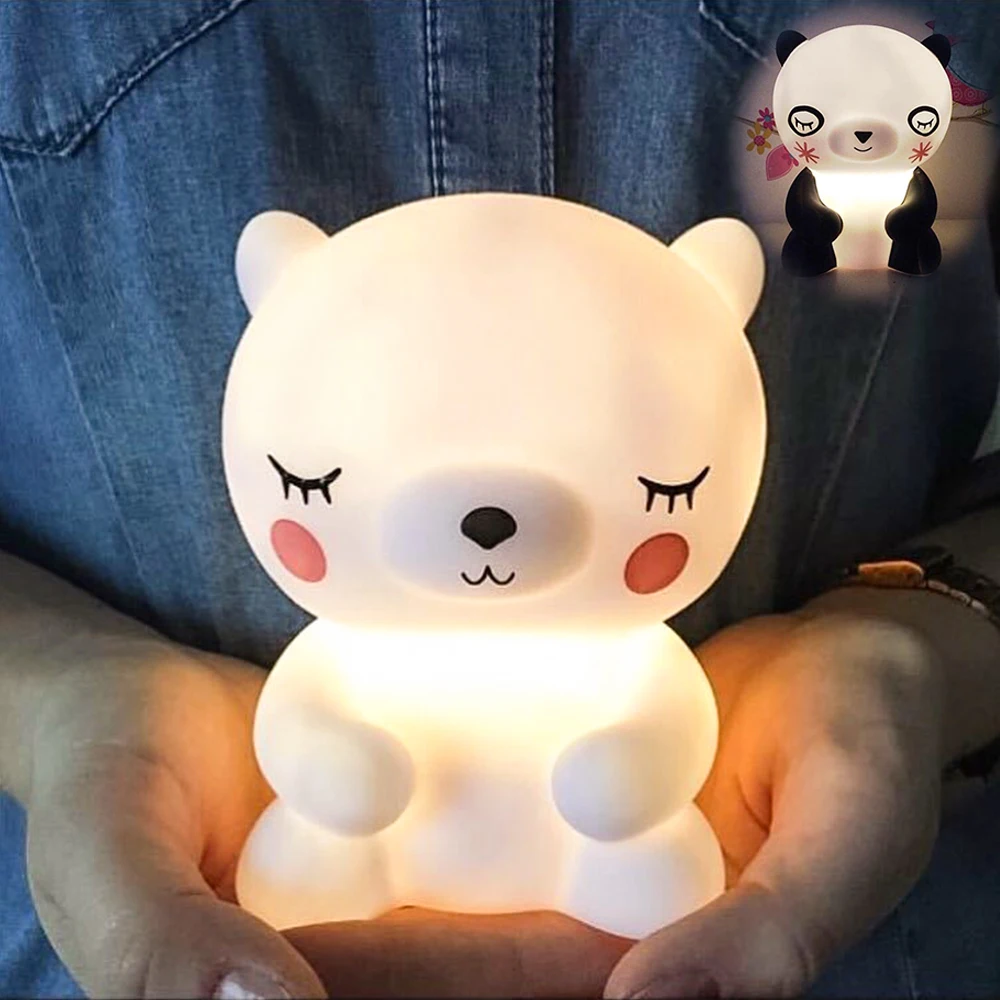 СВЕТОДИОДНЫЙ ночник в виде медведя для кормления детей кроватка с мультяшными