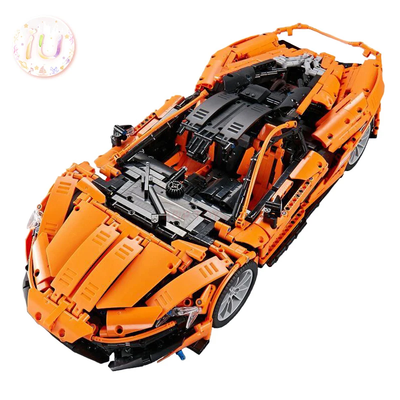 Technic Series MOC-16915 оранжевый гоночный автомобиль RC McLarened P1 модель строительные блоки