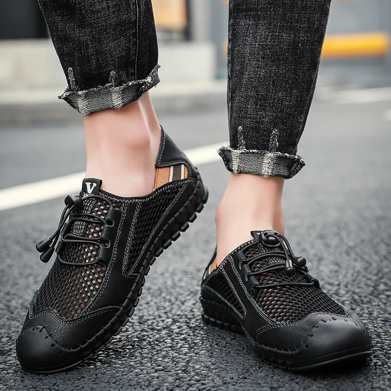 Basket Homme Summer Breathable Men Hiking Shoes Mesh Outdoor Man Sneakers Climbing Sport Shoes Quick-dry Water Walking Shoes